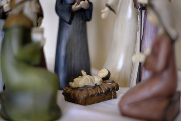 Nativity Focused on Jesus Christ Baby