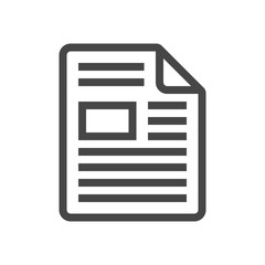 Blog article icon in outline style isolated on white background. Vector illustration.