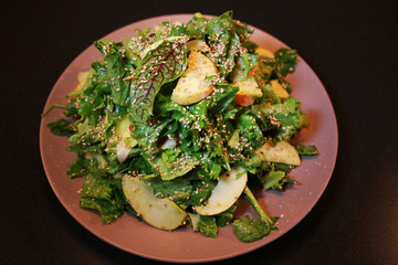 Healthy vegan salad perfect delicious nutritional diet close up