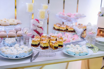 Delicious sweets on candy bar