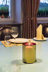 table setting for meal in the restaurant