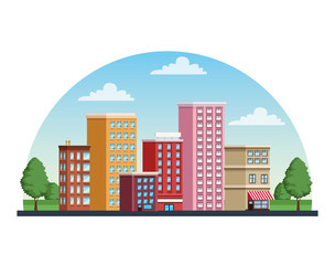 buildings cityscape urban scene icon