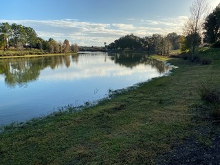 lake river morning landscape nature