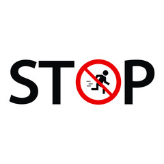 No run sign Stop running icon