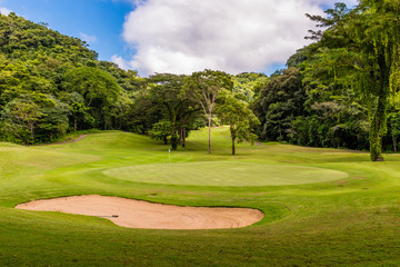 Landscape at the golf course. Tropical zone