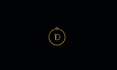 Alphabet letter icon logo of D in a RING - obrazy, fototapety, plakaty