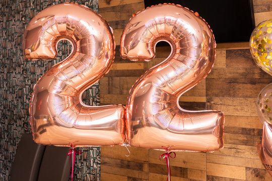 happy 22nd birthday gold foil balloon