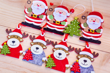 Christmas Decoration with Deers and  Santa 