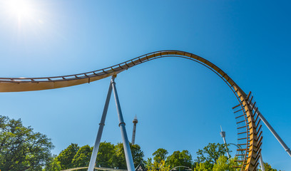 Turn and loop of a roller coaster track.