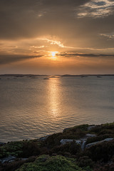 Glowing sunset over the sea.