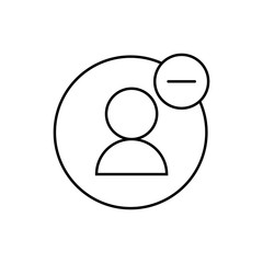 user, delete, remove vector icon. Outline vector icon
