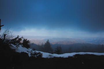 sunset in the mountains