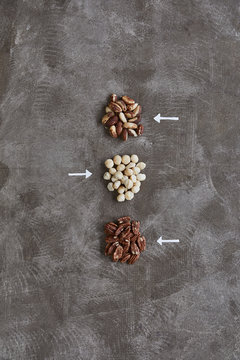 Nuts with arrow symbols