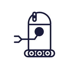 robot with wheels cyborg isolated icon