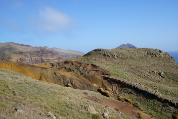 Trekking at Ponta de Sao Laurenco, east coast of Madeira Island peninsula, background pictures