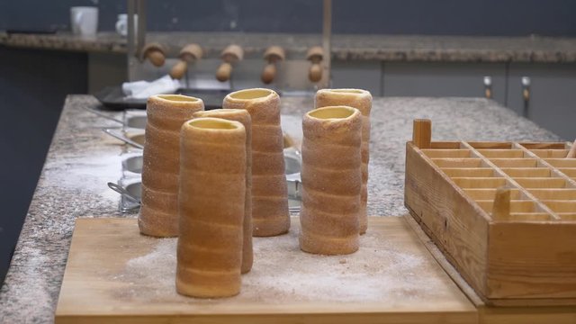 Traditional Czech sweet baked food trdelnik