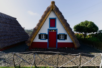 Fototapeta na wymiar View of typical houses in Santana, Madeira island