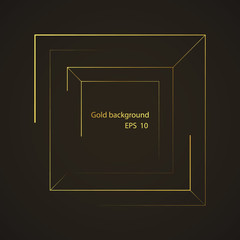Abstract background with gold color frame design