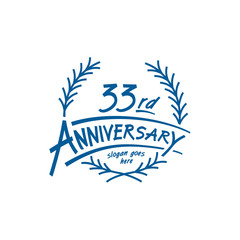 33 years design template. Thirty third years logo. Vector and illustration. 