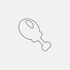 chicken drum stick icon vector illustration sign