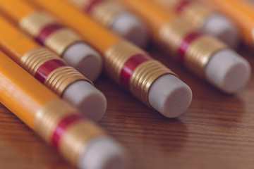 Pencils and erasers