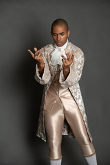 Fototapeta premium Black Male Ballet Dancer in 16th Century Outfit