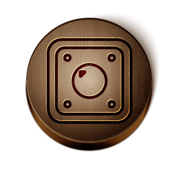 recommend clip art: Brown line Electric light switch icon isolated on white background. On and Off icon. Dimmer light switch sign. Concept of energy saving. Wooden circle button. Vector Illustration