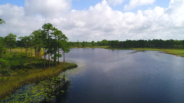Low Altitude Flight over Beautiful Western Lake, located in Grayton Beach, Florida