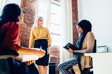 Multiethnic small business team meeting