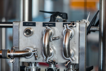 brewery stainless steel ferrule 180 degree elbow with tri-clamp pipe fittings connection, three sources, Hot liqour, Wort supply, Cold liqour