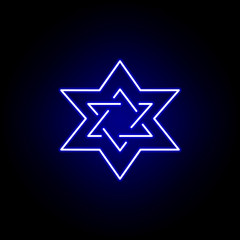 Obraz premium star of david, death outline blue neon icon. detailed set of death illustrations icons. can be used for web, logo, mobile app, UI, UX