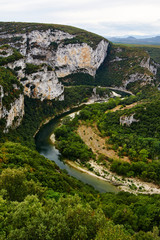 View over the ardeche river in the provence in France