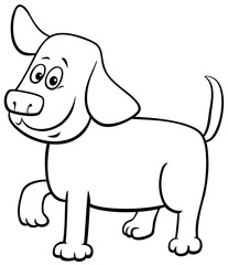 cartoon puppy character coloring book page