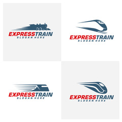 Set of Fast train logo design vector template, Creative design, icon symbol