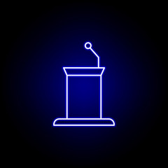 speech, death outline blue neon icon. detailed set of death illustrations icons. can be used for web, logo, mobile app, UI, UX