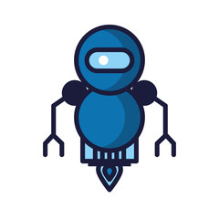 robot floating cyborg isolated icon
