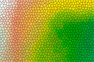 Geometrischer, moderner, orientalischer Mosaik Hintergrund hell, dunkel, gr&uuml;n, rot, gelb, schwarz mit abstrakten Muster