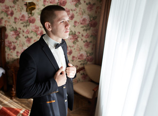groom dress shirt on the morning