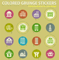 building colored grunge icons