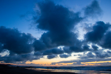 Sunset on pacific ocean 