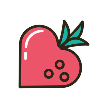 happy valentines day strawberry heart