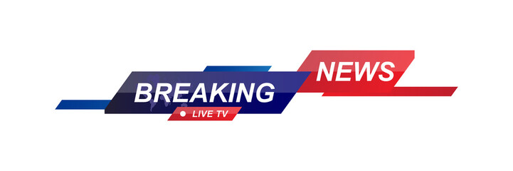 Breaking News template title with world map on white background for screen TV channel. Flat vector illustration EPS10