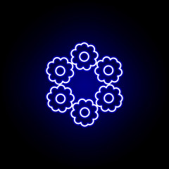 bouquet, death outline blue neon icon. detailed set of death illustrations icons. can be used for web, logo, mobile app, UI, UX