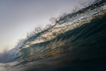 Splashing waves at sunrise, Sydney Australia