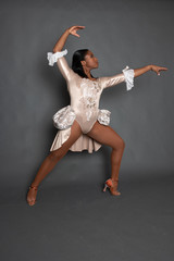 African American Female Dancer in old dress