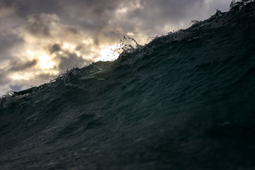 Splashing waves at sunrise, Sydney Australia