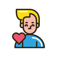 happy valentines day young man with heart