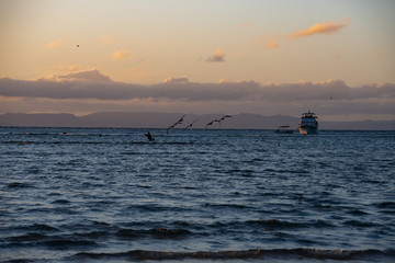 Fototapeta premium Sunset at Balandra Beach in La Paz Mexico