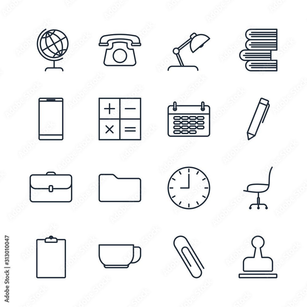 Poster set workspace icon template color editable. workspace pack symbol vector sign isolated on white back
