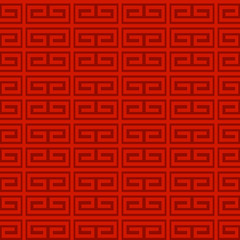 Chinese geometric seamless pattern. Red Traditional background or backdrop.